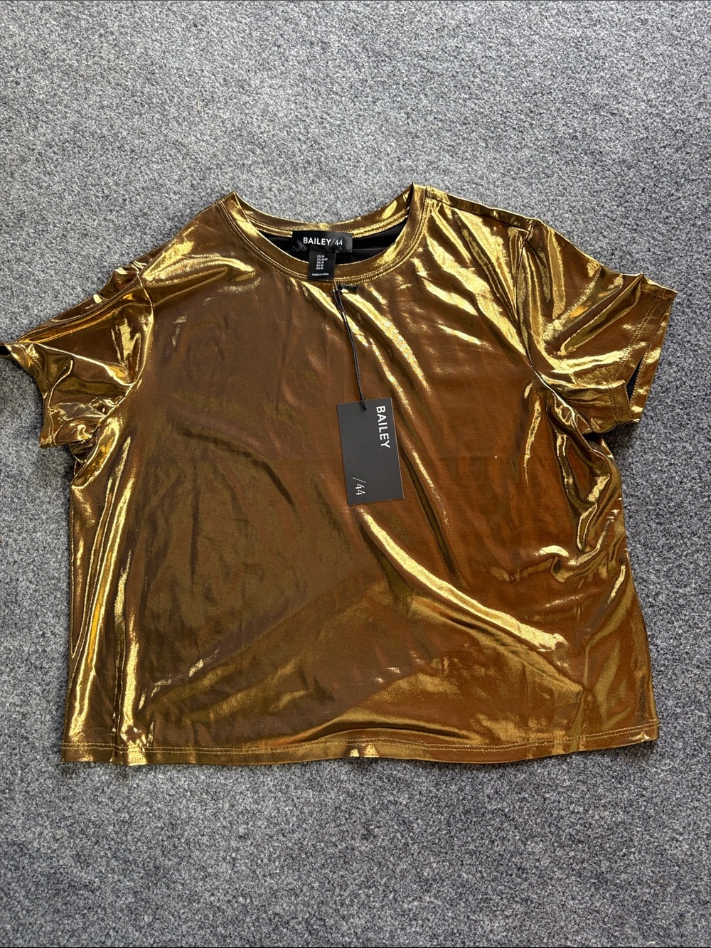 Bailey 44 Women’s Metallic Gold Short Sleeve Top - Size Medium